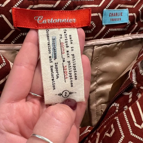 Anthropologie Cartonnier Charlie Geometric Print Trouser - Picture 9 of 11